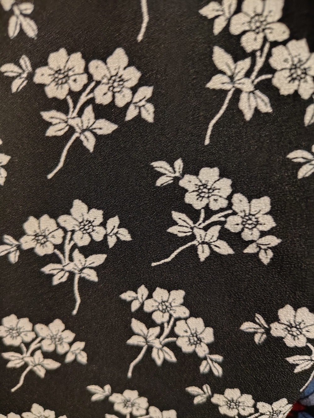 Talbots Black Midi Dress with Red & Blue Floral Print - Picture 8 of 16